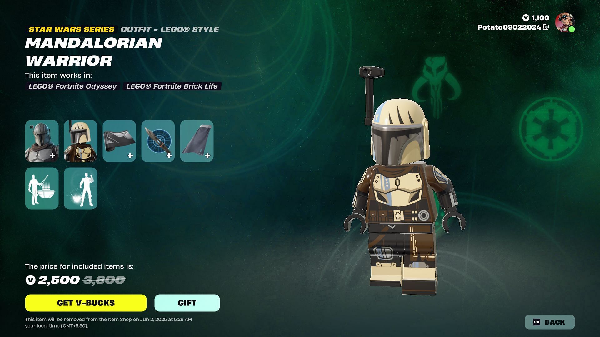 Mandalorian Warrior skin will remain listed until June 1, 2025 (Image via Epic Games)